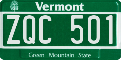 VT license plate ZQC501