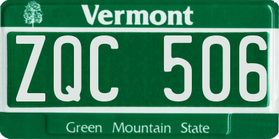 VT license plate ZQC506