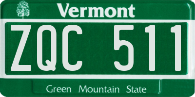 VT license plate ZQC511