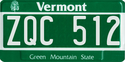VT license plate ZQC512