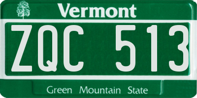 VT license plate ZQC513