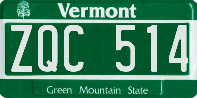 VT license plate ZQC514