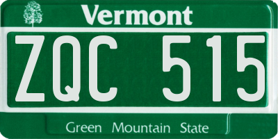 VT license plate ZQC515