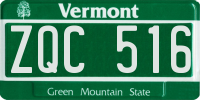 VT license plate ZQC516