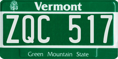 VT license plate ZQC517