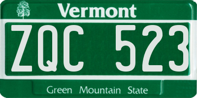 VT license plate ZQC523