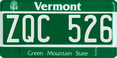 VT license plate ZQC526