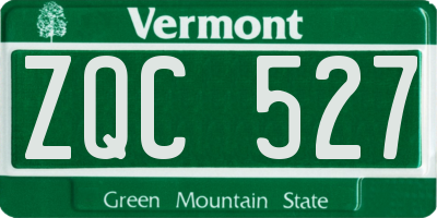 VT license plate ZQC527