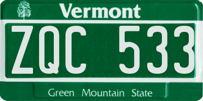 VT license plate ZQC533
