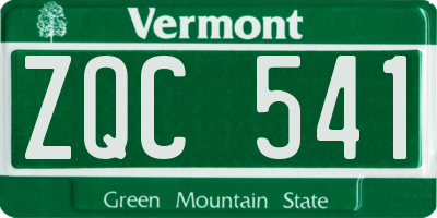 VT license plate ZQC541