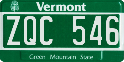 VT license plate ZQC546
