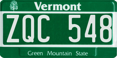 VT license plate ZQC548