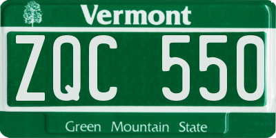 VT license plate ZQC550