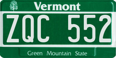 VT license plate ZQC552