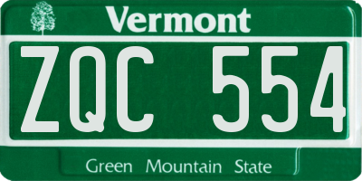 VT license plate ZQC554