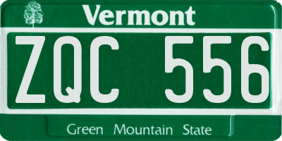VT license plate ZQC556