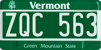 VT license plate ZQC563