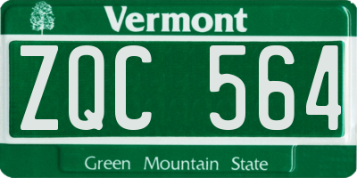 VT license plate ZQC564