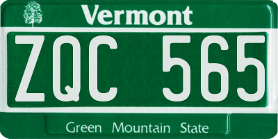 VT license plate ZQC565