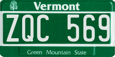 VT license plate ZQC569