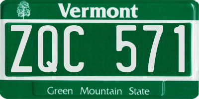 VT license plate ZQC571