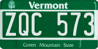 VT license plate ZQC573