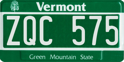 VT license plate ZQC575