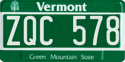 VT license plate ZQC578