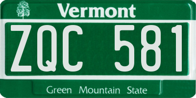 VT license plate ZQC581