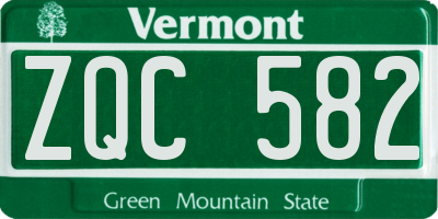 VT license plate ZQC582