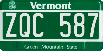 VT license plate ZQC587