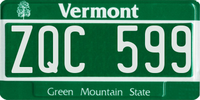 VT license plate ZQC599