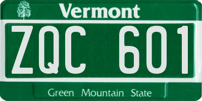VT license plate ZQC601