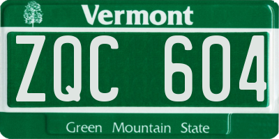 VT license plate ZQC604