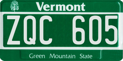VT license plate ZQC605