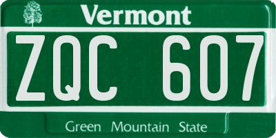 VT license plate ZQC607