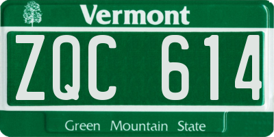 VT license plate ZQC614
