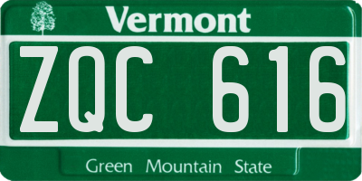 VT license plate ZQC616