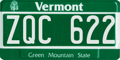 VT license plate ZQC622