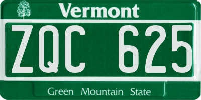 VT license plate ZQC625