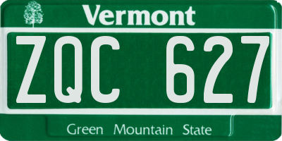 VT license plate ZQC627