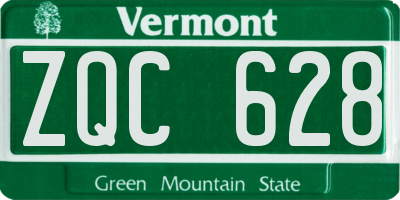 VT license plate ZQC628