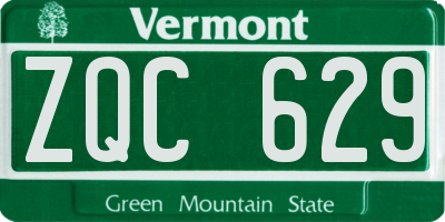 VT license plate ZQC629