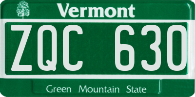 VT license plate ZQC630