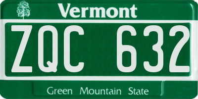 VT license plate ZQC632