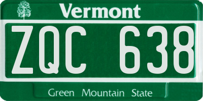 VT license plate ZQC638