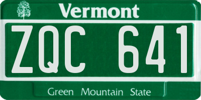 VT license plate ZQC641