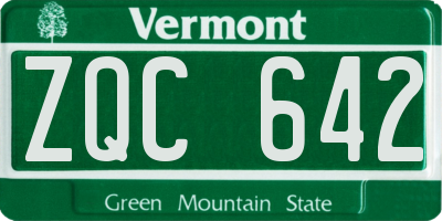 VT license plate ZQC642