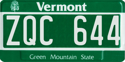 VT license plate ZQC644