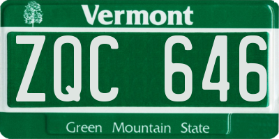 VT license plate ZQC646